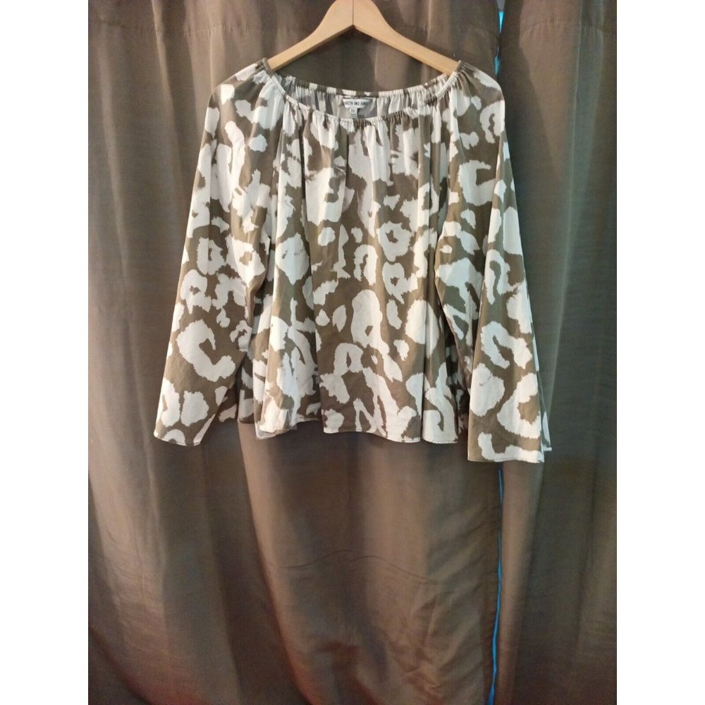 Women's Elizabeth And James Off The Shoulder Cropped Blouse Bell Sleeves XXL